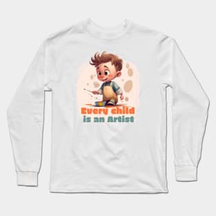 Every Child is an Artist - Cute Boy Long Sleeve T-Shirt